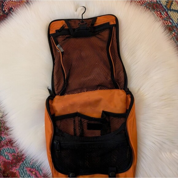 LL Bean Orange Travel Camping Hanging Toiletry Bag - Picture 6 of 8